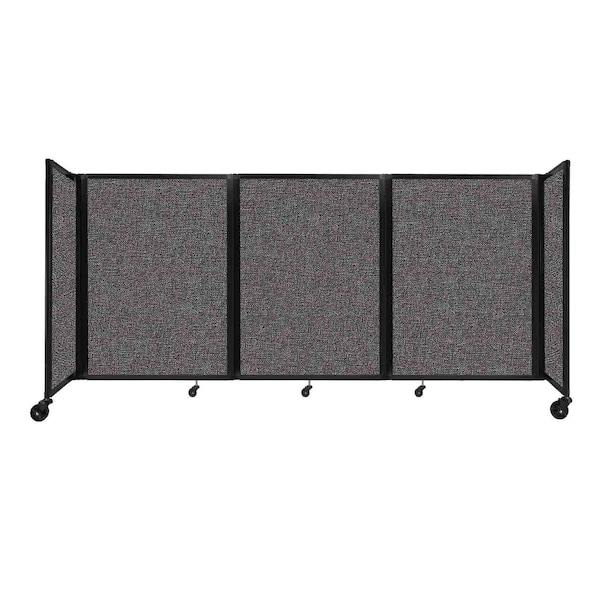 Room Divider 360 Folding Portable Partition 8'6" x 4' Charcoal Gray Fabric